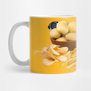 Potato Pug with Potatoes, Potato Chips, and French Fries Mug